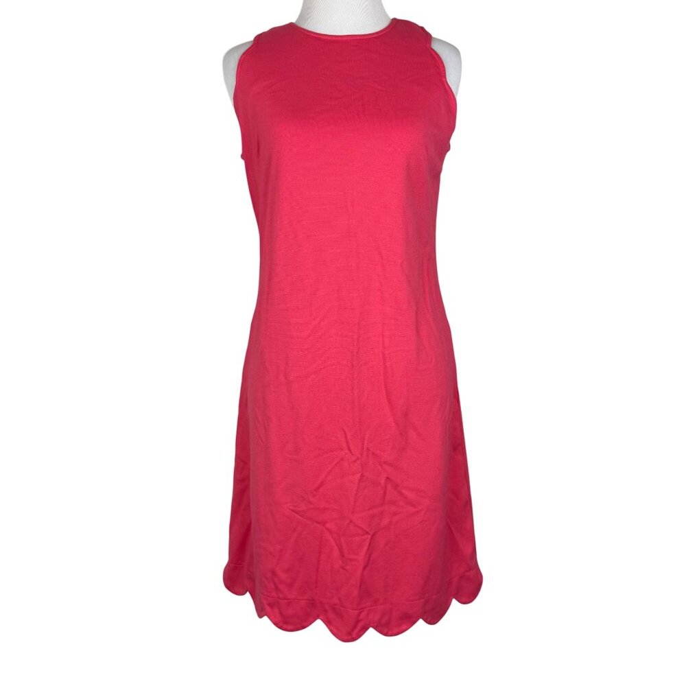Pink Sleeveless Scalloped Hem Dress By Sara Campbell XS Made In USA